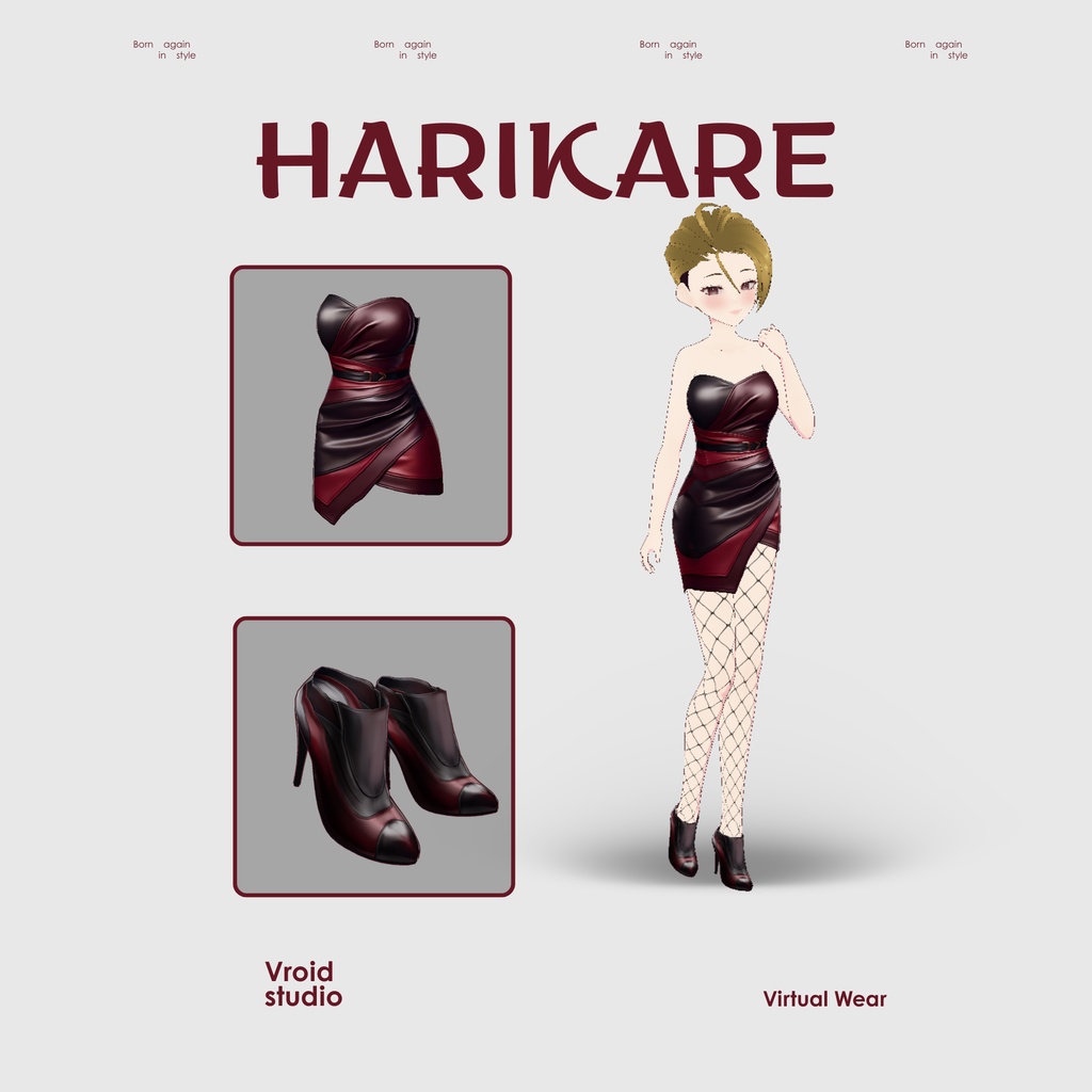 【VRoid Texture & Custom Item】だーくろーずどれす