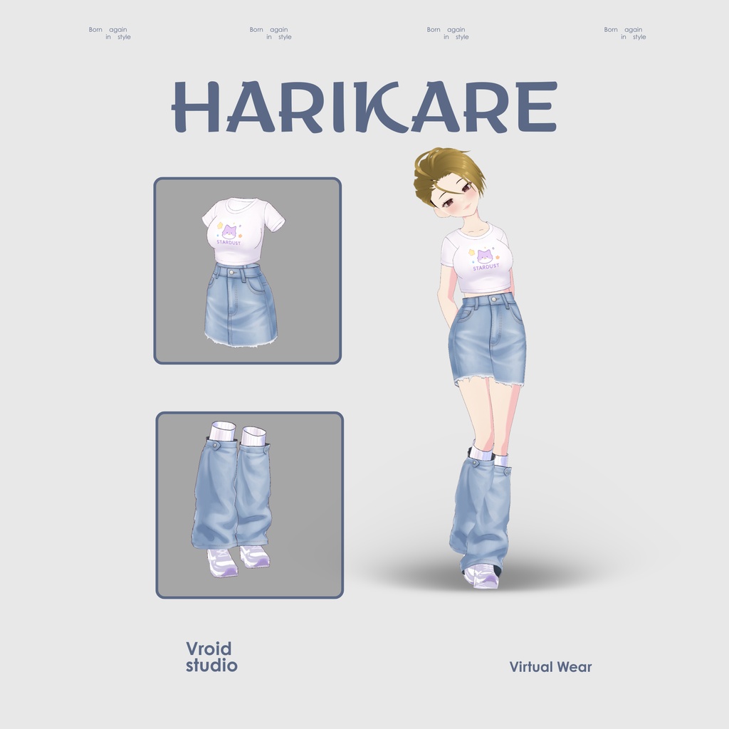 【VRoid Texture & Custom Item】すたーきゃっとてぃーしゃつ