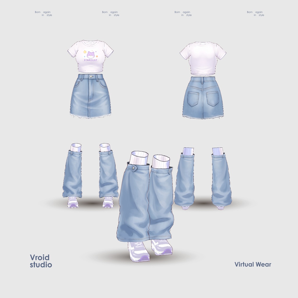 【VRoid Texture & Custom Item】すたーきゃっとてぃーしゃつ