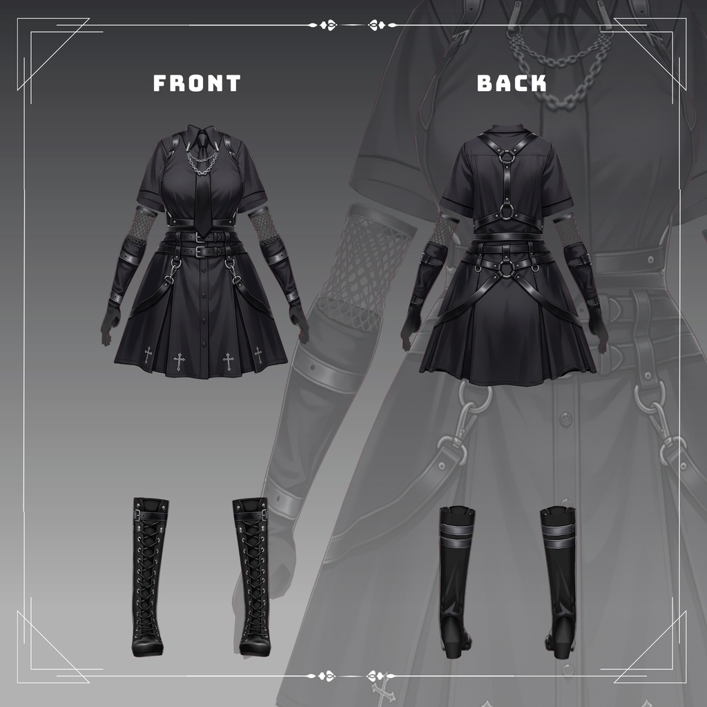 【VRoid Texture & Custom Item】だーくごしっくこーで