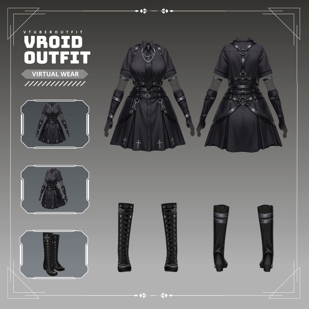 【VRoid Texture & Custom Item】だーくごしっくこーで