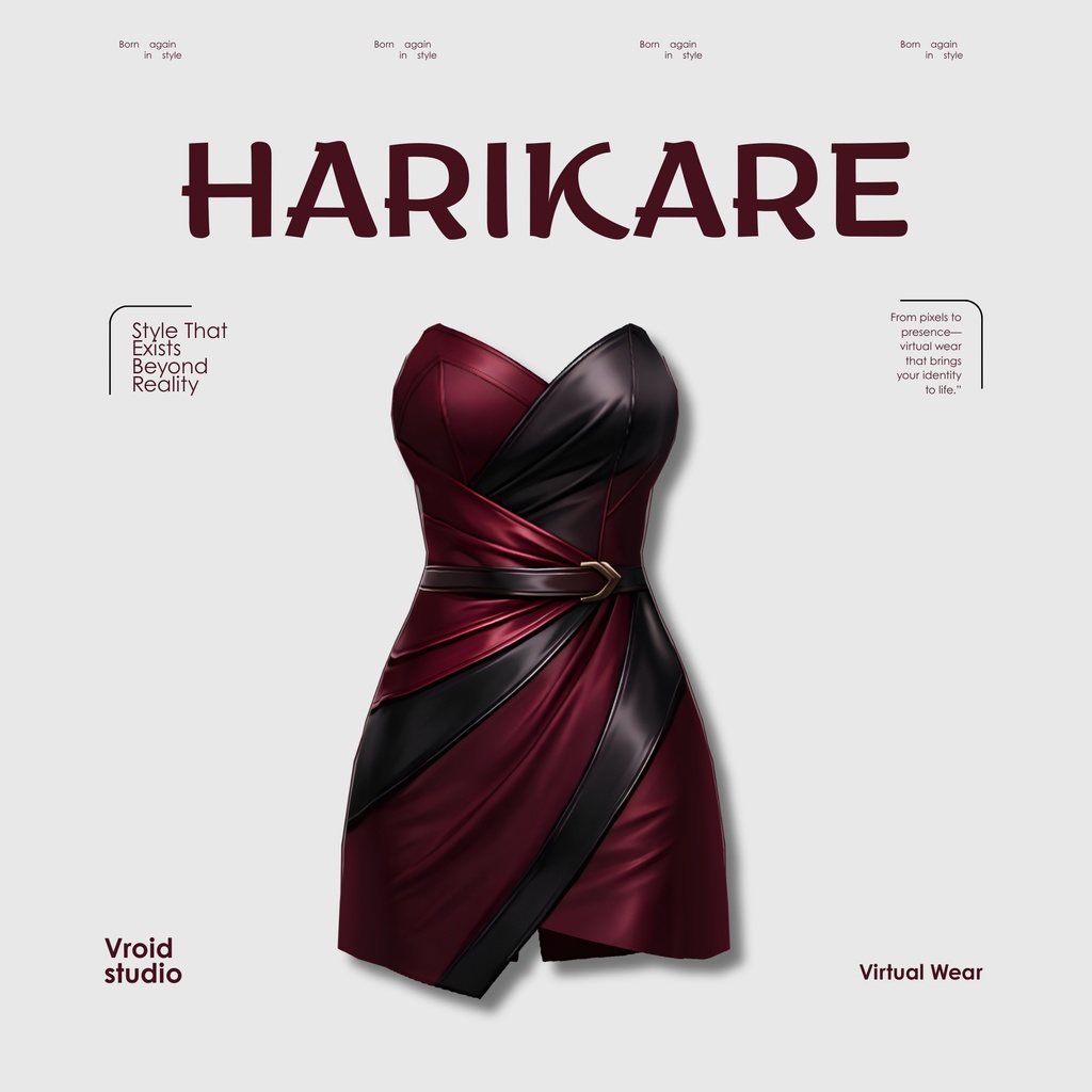 【VRoid Texture & Custom Item】わいんれっどどれす