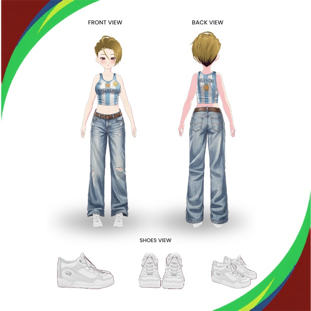 【VRoid Texture & Custom Item WORLD CUP 2026】Argentina Royale あるぜんちんさぽーたーせっと