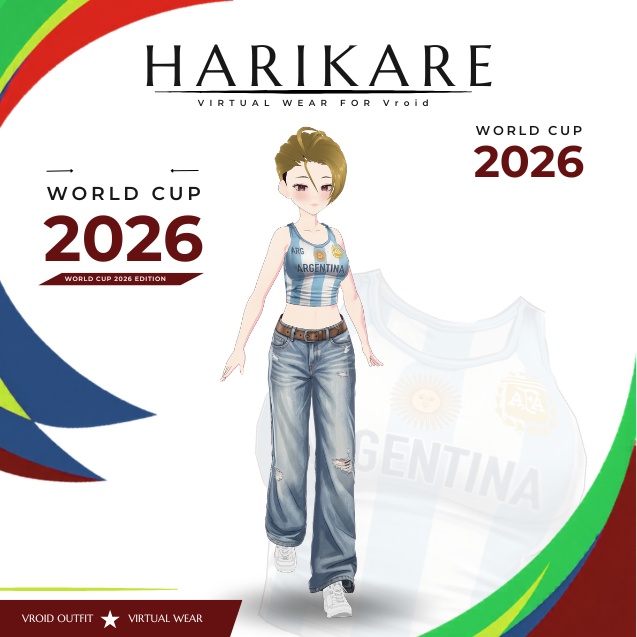 【VRoid Texture & Custom Item WORLD CUP 2026】Argentina Royale あるぜんちんさぽーたーせっと