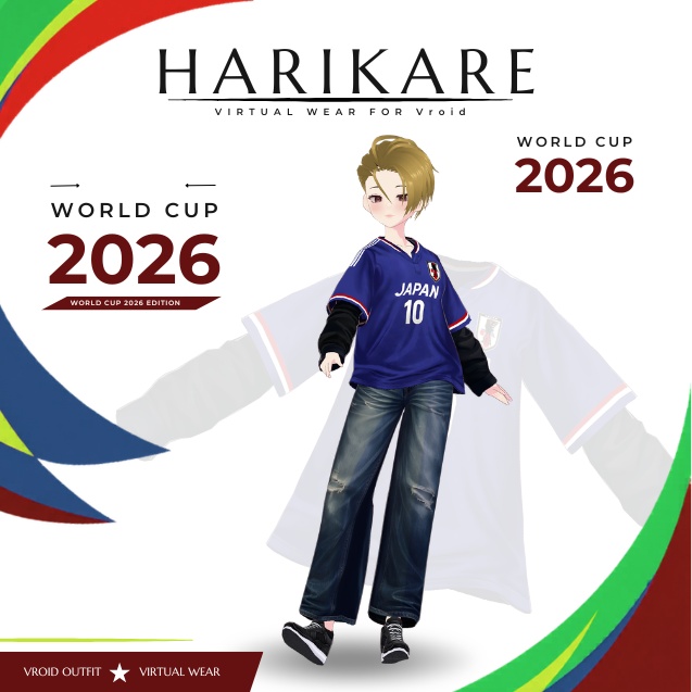 【VRoid Texture & Custom Item WORLD CUP 2026】Samurai Spirit にほんさぽーたーせっと | Harajuku Supporters