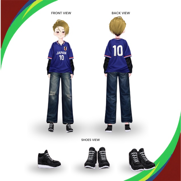 【VRoid Texture & Custom Item WORLD CUP 2026】Samurai Spirit にほんさぽーたーせっと | Harajuku Supporters