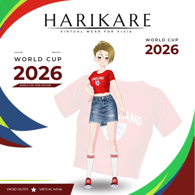 【VRoid Texture & Custom Item WORLD CUP 2026】Three Lions Spirit いんぐらんどさぽーたーせっと | Urban England