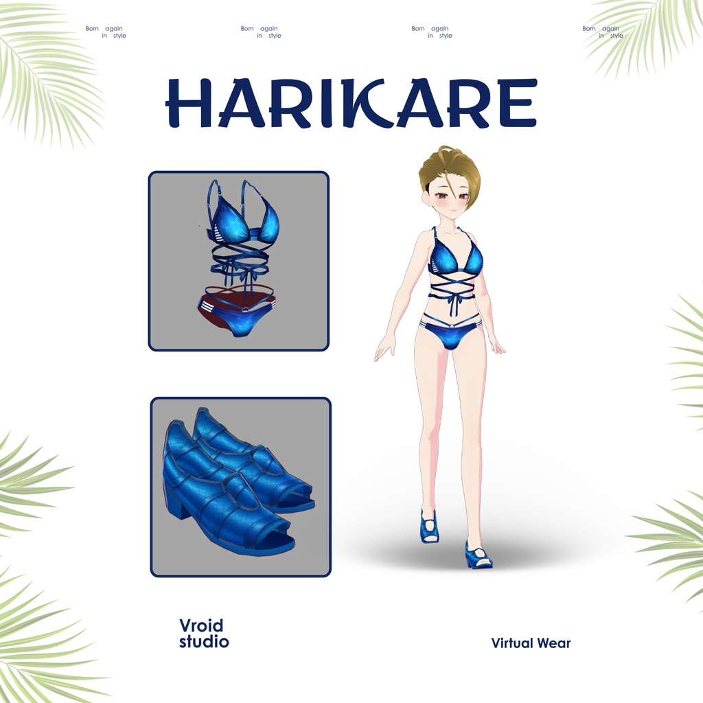 【VRoid Texture & Custom Item 】Blue Horizon Bikini おーしゃんみらーじゅびきに