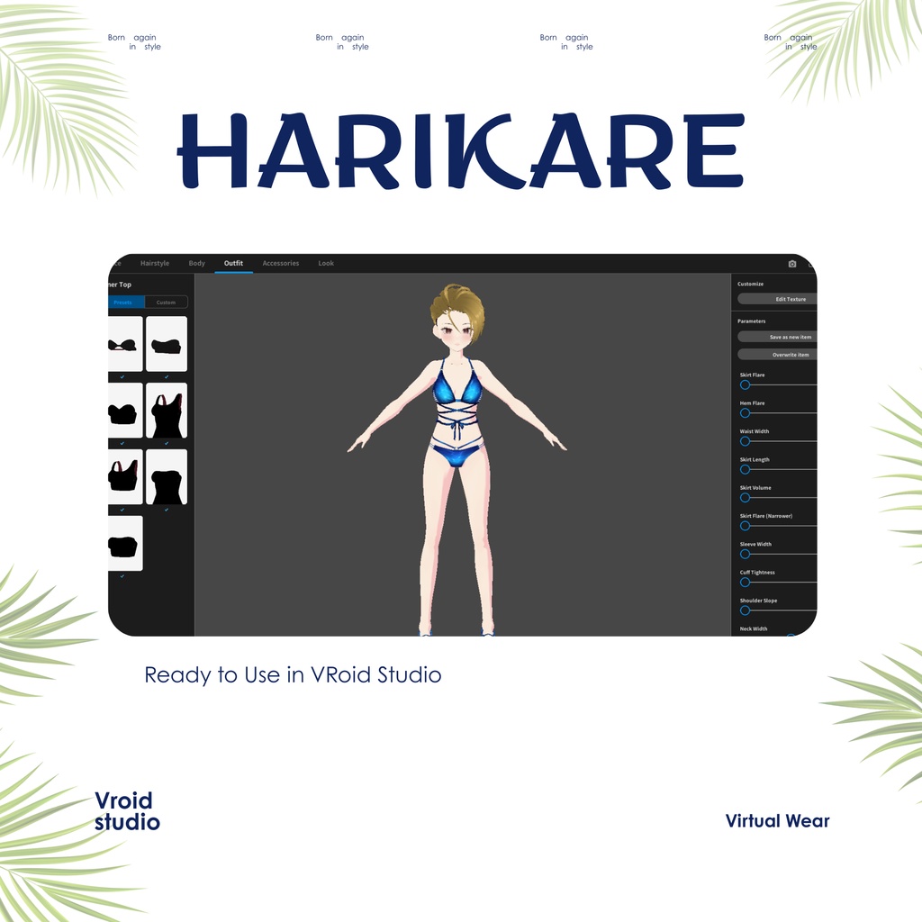 【VRoid Texture & Custom Item 】Blue Horizon Bikini おーしゃんみらーじゅびきに
