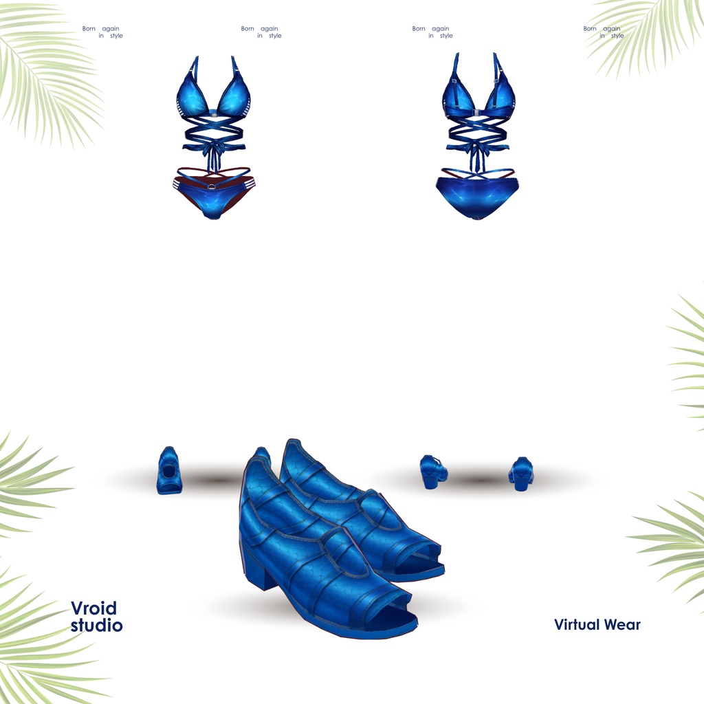 【VRoid Texture & Custom Item 】Blue Horizon Bikini おーしゃんみらーじゅびきに