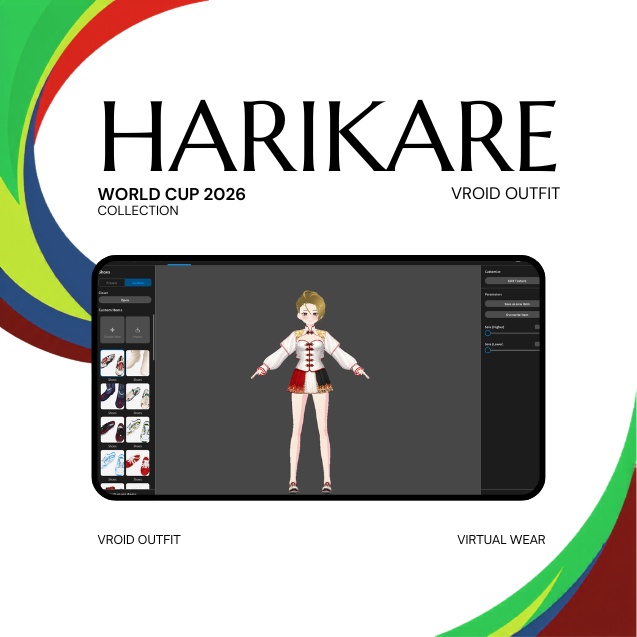 【VRoid Texture & Custom Item WORLD CUP 2026】Crimson Dynasty Cheer Set 紅華応援スタイル | China