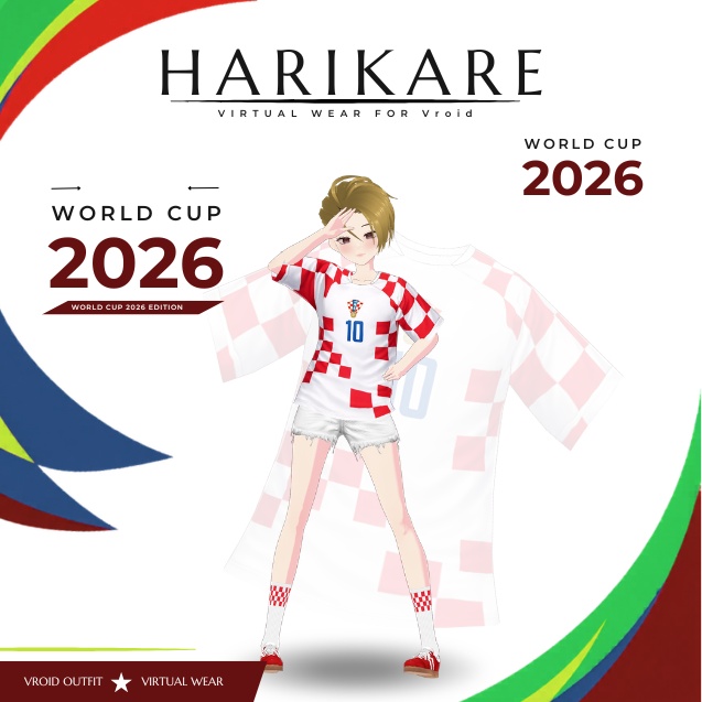 【VRoid Texture & Custom Item WORLD CUP 2026】Checkered Flame Supporter Set 市松の炎応援セット | Victory Checkers