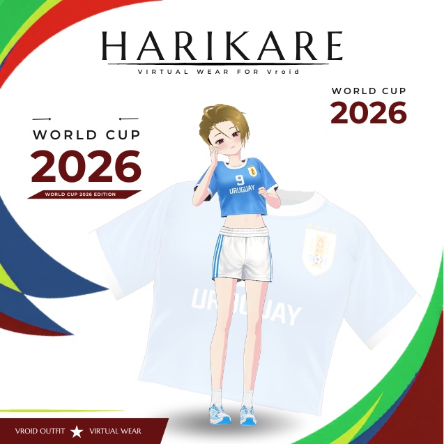 【VRoid Texture & Custom Item】わーるどかっぷおうえん 2026 うるぐあい | Azure Uruguay