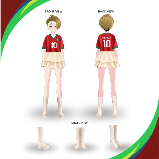 【VRoid Texture & Custom Item】ワールドカップ2026 モロッコ応援コーデ| Moroccan Chic