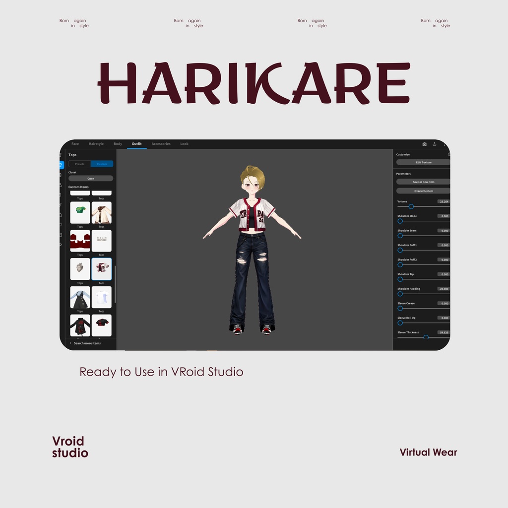 【VRoid Texture & Custom Item】Crimson Baseball Supporter Set クリムゾンベースボールサポーターセット | Red Dugout