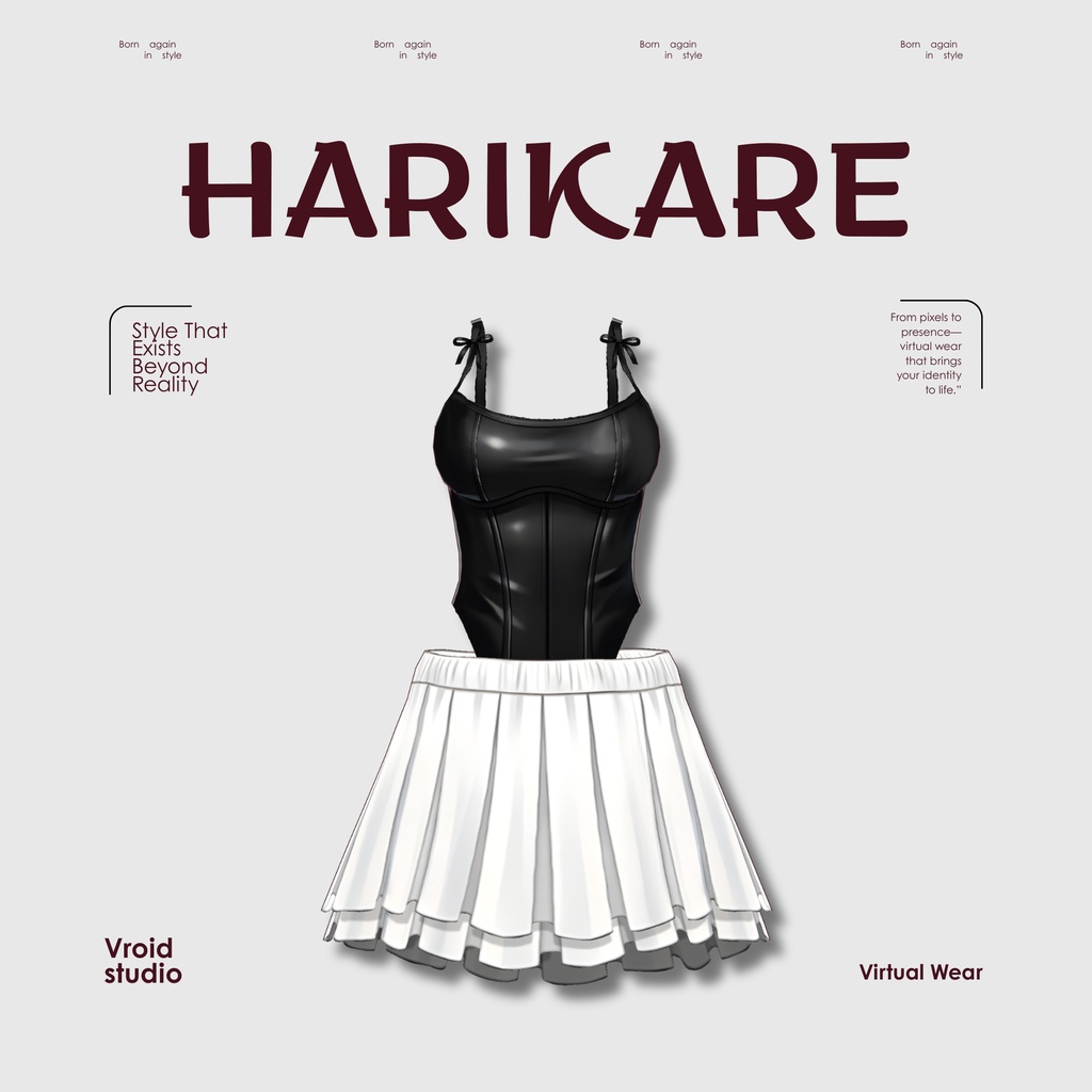 【VRoid Texture & Custom Item】Black & White Grace Set ブラック＆ホワイトグレースセット | Snowy Night