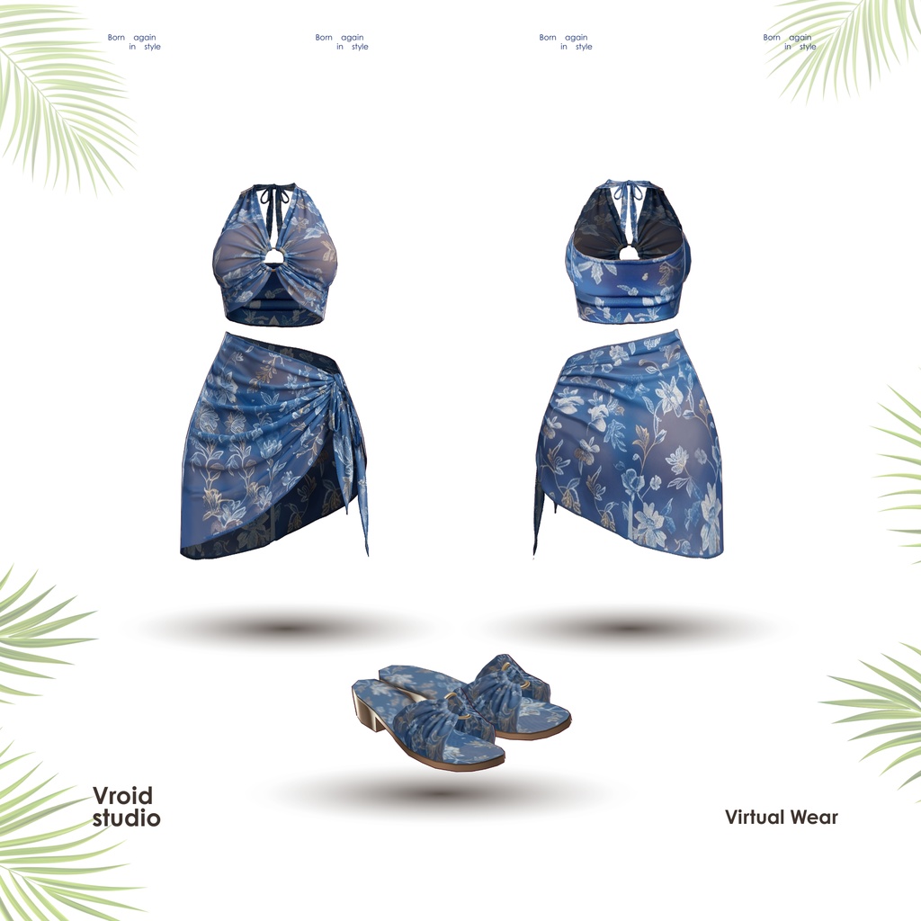 【VRoid Texture】Azure Bloom Resort Set アジュールブルームリゾートセット | Blue Lagoon