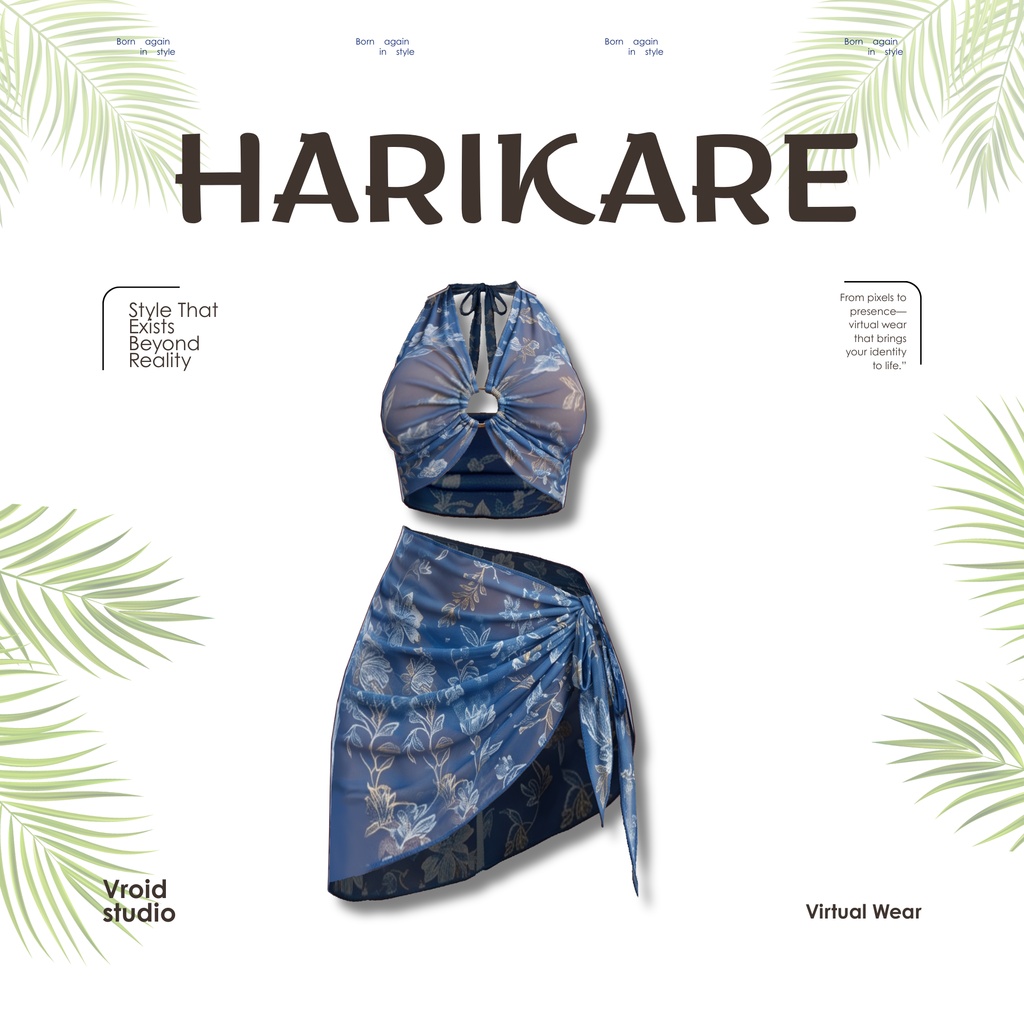 【VRoid Texture】Azure Bloom Resort Set アジュールブルームリゾートセット | Blue Lagoon