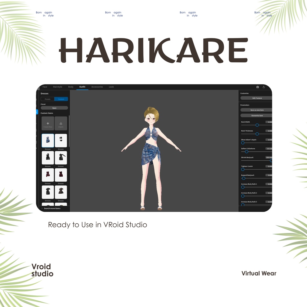 【VRoid Texture】Azure Bloom Resort Set アジュールブルームリゾートセット | Blue Lagoon