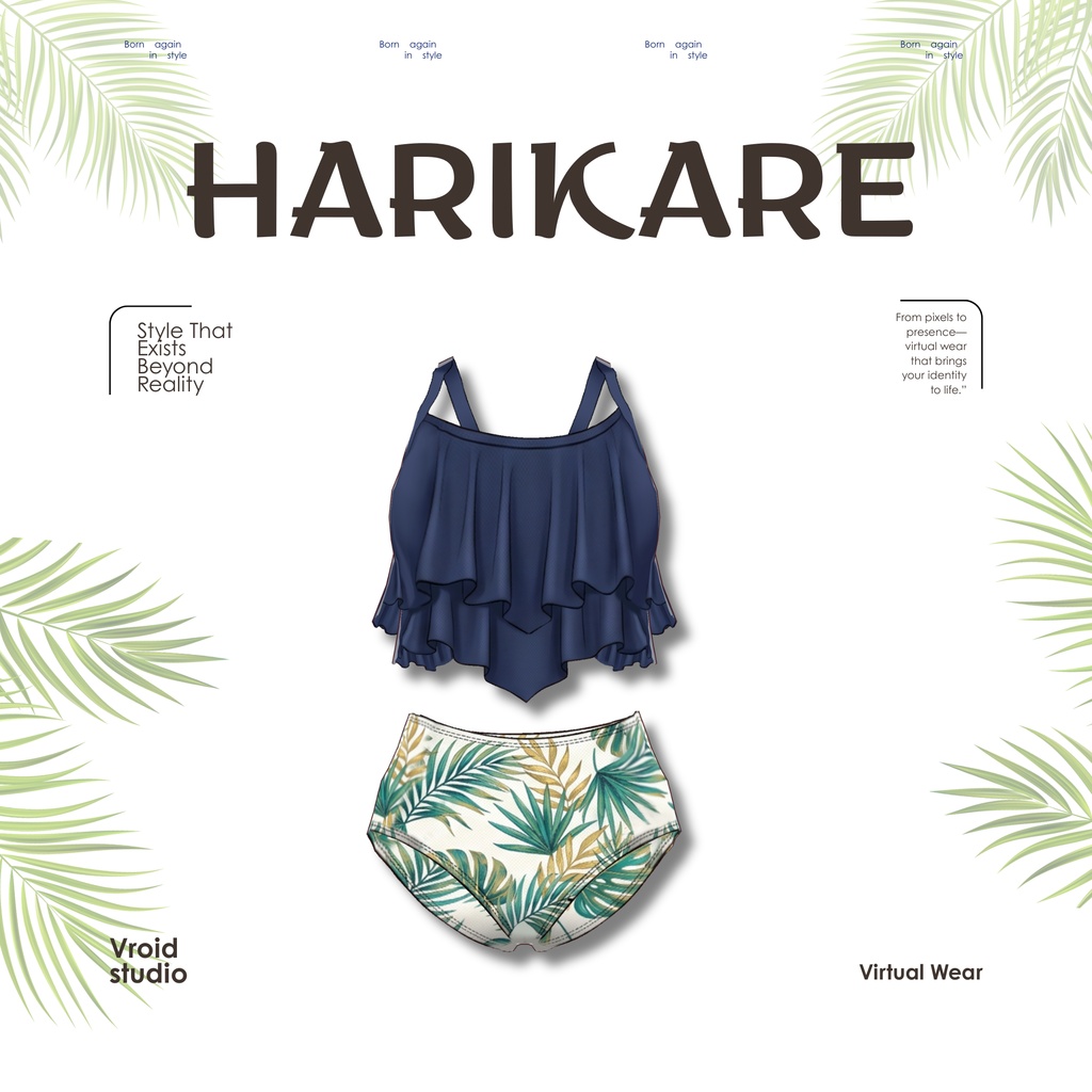 【VRoid Texture】Tropical Breeze Swimwear トロピカルブリーズスイムウェア | Floral Mirage