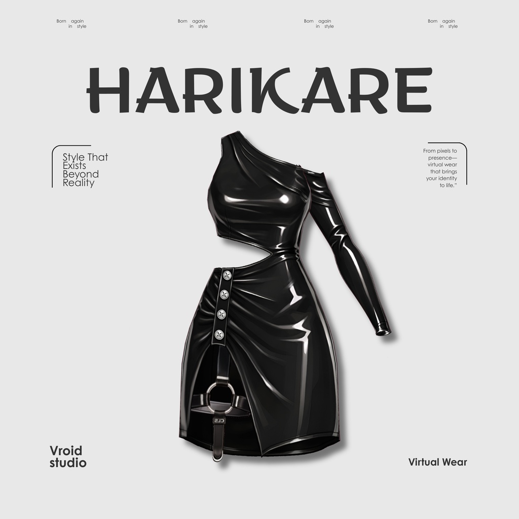 【VRoid Texture】Black Eclipse Dress ブラックエクリプスドレス | Dark Nexus