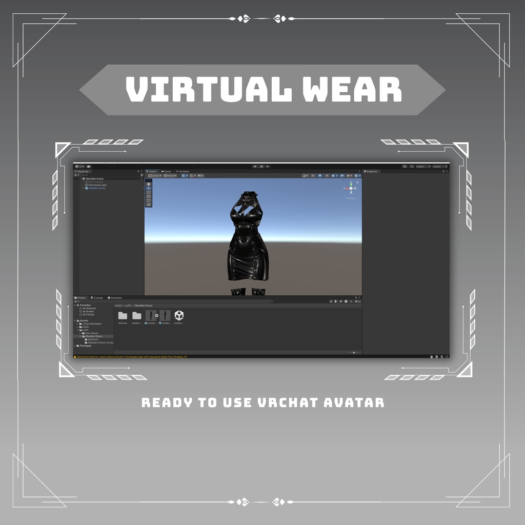Edgy punk latex VRChat vtuber Vroid fashion asset
