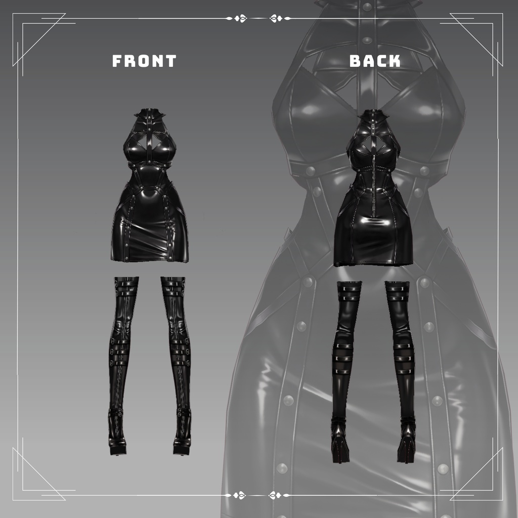 Edgy punk latex VRChat vtuber Vroid fashion asset