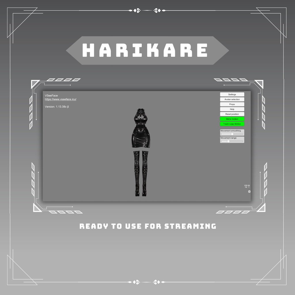 Edgy punk latex VRChat vtuber Vroid fashion asset