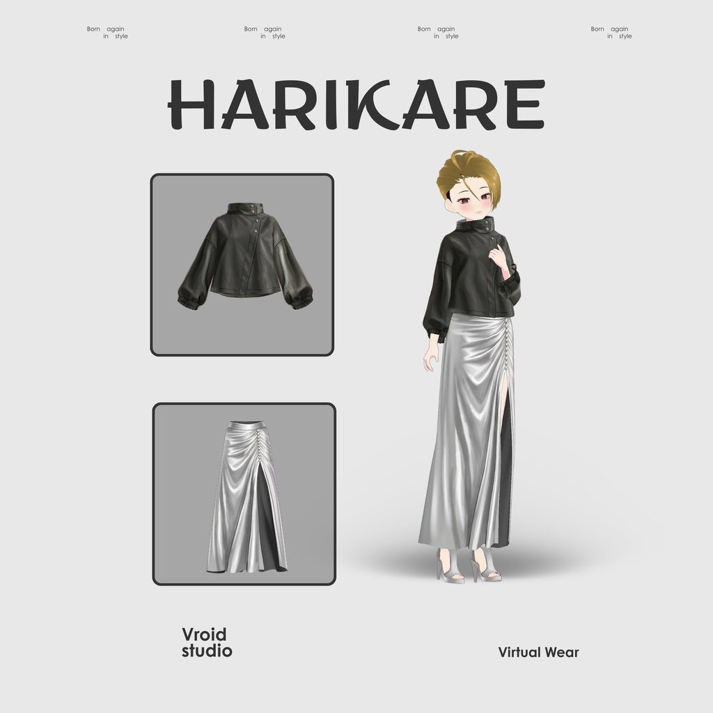 【VRoid Texture & Custom Item】Midnight Elegance Set ミッドナイトエレガンスセット | Phantom Monarch
