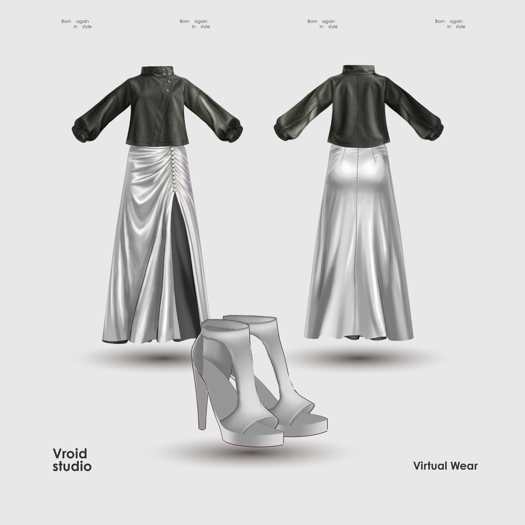 【VRoid Texture & Custom Item】Midnight Elegance Set ミッドナイトエレガンスセット | Phantom Monarch