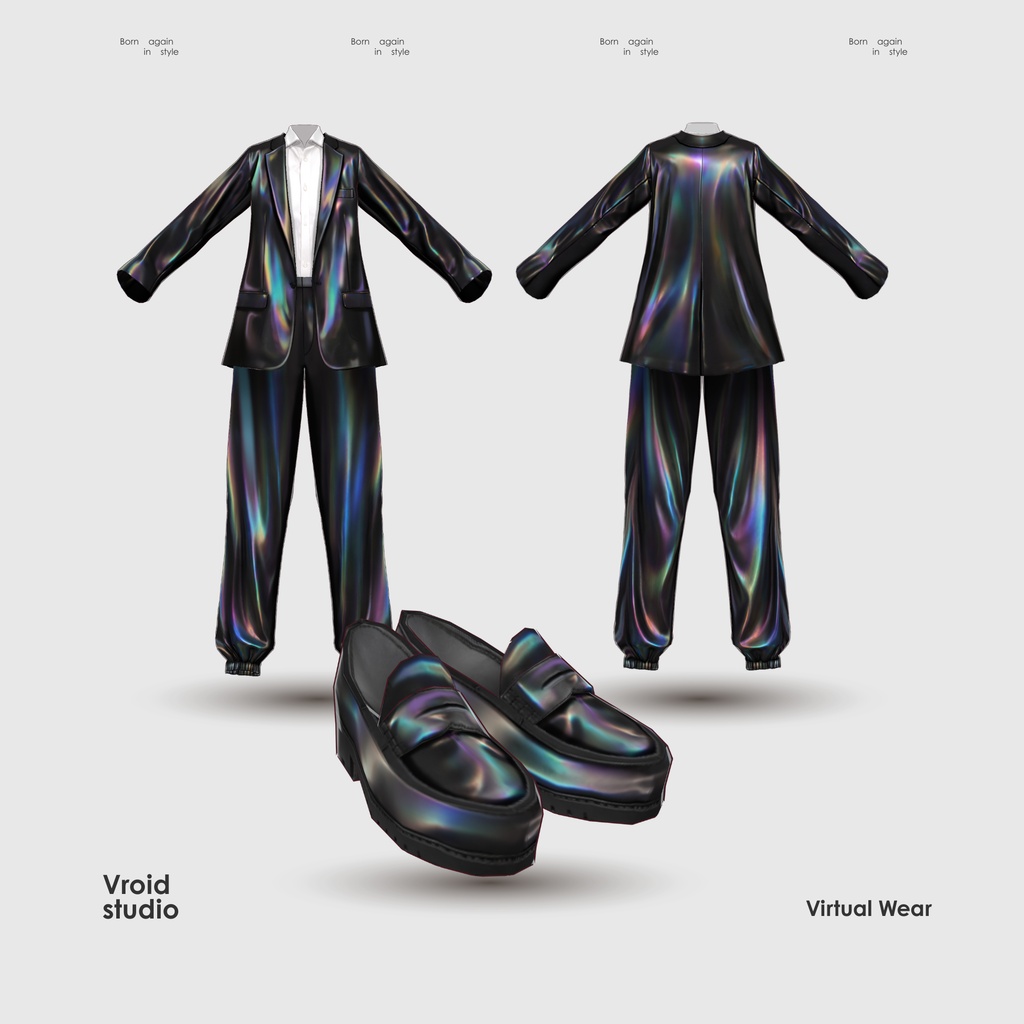 【VRoid Texture & Custom Item】Iridescent Prestige Set イリディセントプレステージセット | Imperial Noir