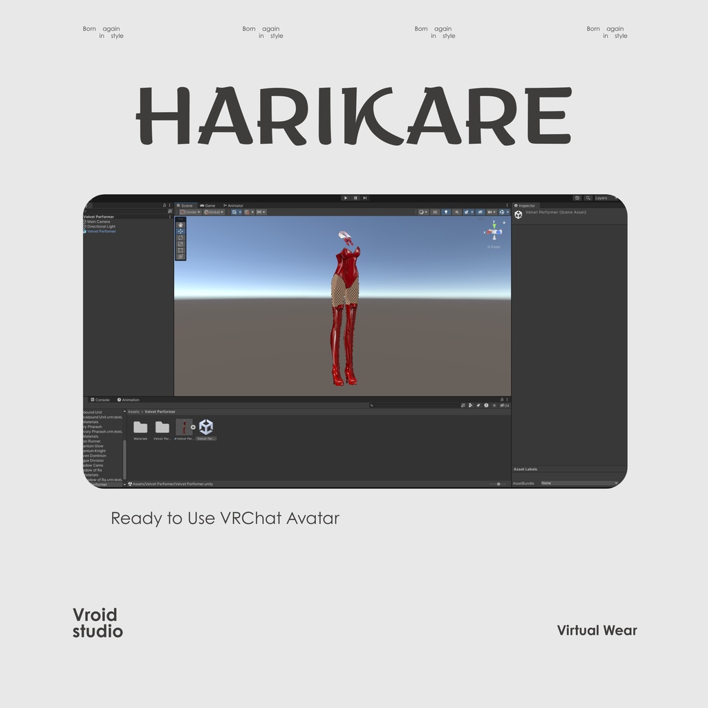 Bunny Red sexy suit | VRChat clothing asset | vtuber fashoin | Vroid clothing | Velvet Performer