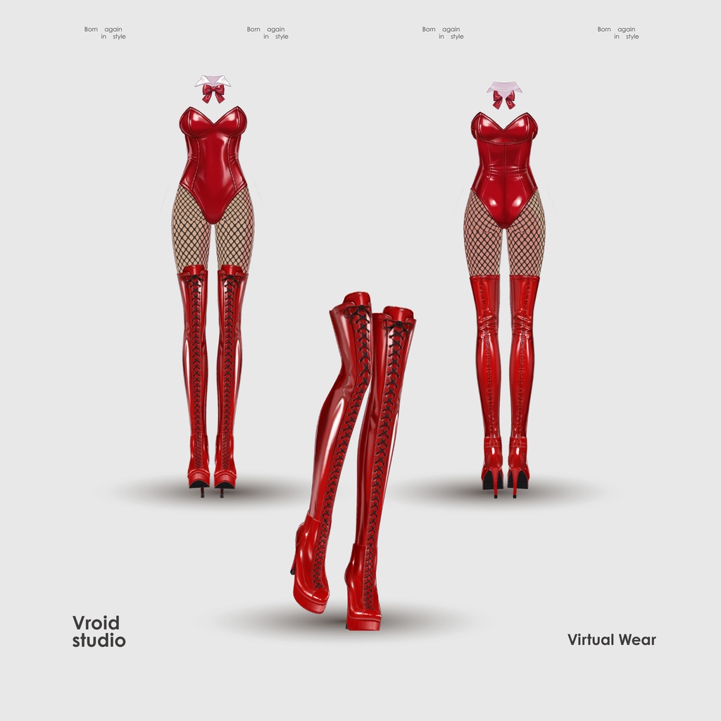 Bunny Red sexy suit | VRChat clothing asset | vtuber fashoin | Vroid clothing | Velvet Performer