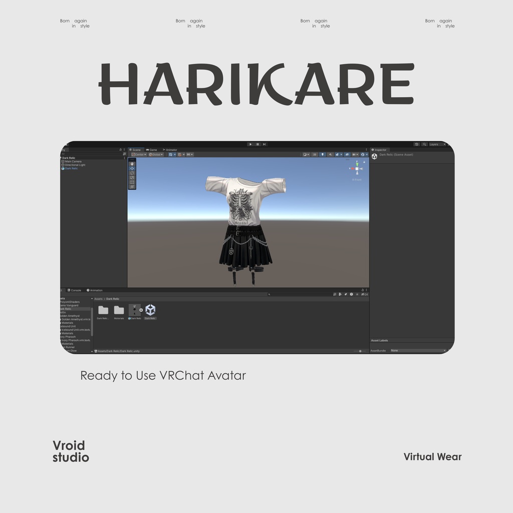 Gothic punk Grunge style | VRChat clothing asset | vtuber fashion | Vroid clothing | Dark Relic