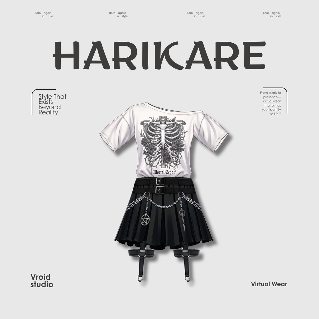 Gothic punk Grunge style | VRChat clothing asset | vtuber fashion | Vroid clothing | Dark Relic