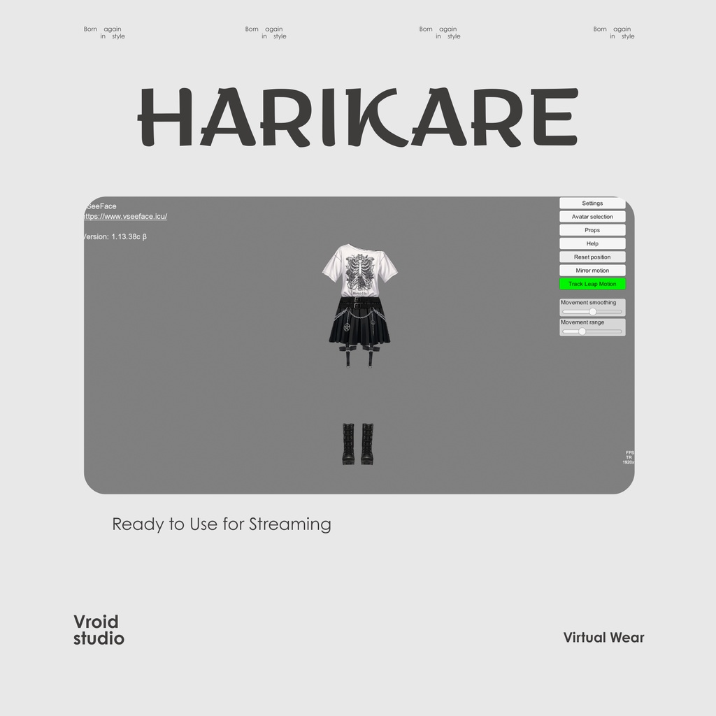 Gothic punk Grunge style | VRChat clothing asset | vtuber fashion | Vroid clothing | Dark Relic