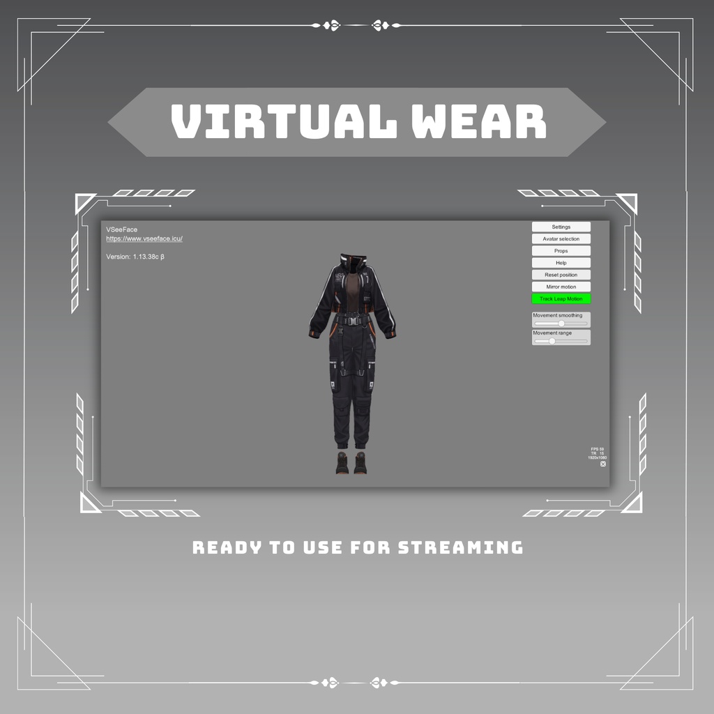 Cyberpunk Techwear cargo pants | VRChat clothing asset | vtuber fashion | Vroid clothing | Neon Runner