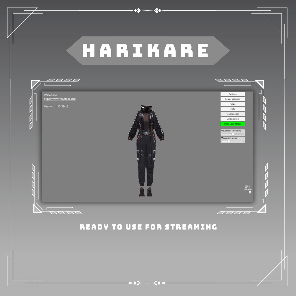 Cyberpunk Techwear cargo pants | VRChat clothing asset | vtuber fashion | Vroid clothing | Neon Runner