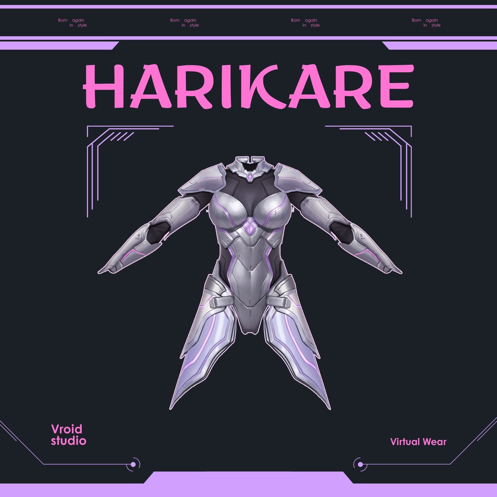 Cyberpunk Techwear knigth suit | VRChat clothing asset | vtuber fashion | Vroid clothing | Quantum Knight