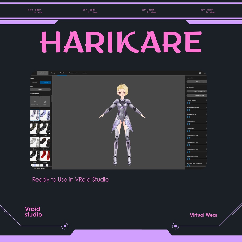 Cyberpunk Techwear knigth suit | VRChat clothing asset | vtuber fashion | Vroid clothing | Quantum Knight