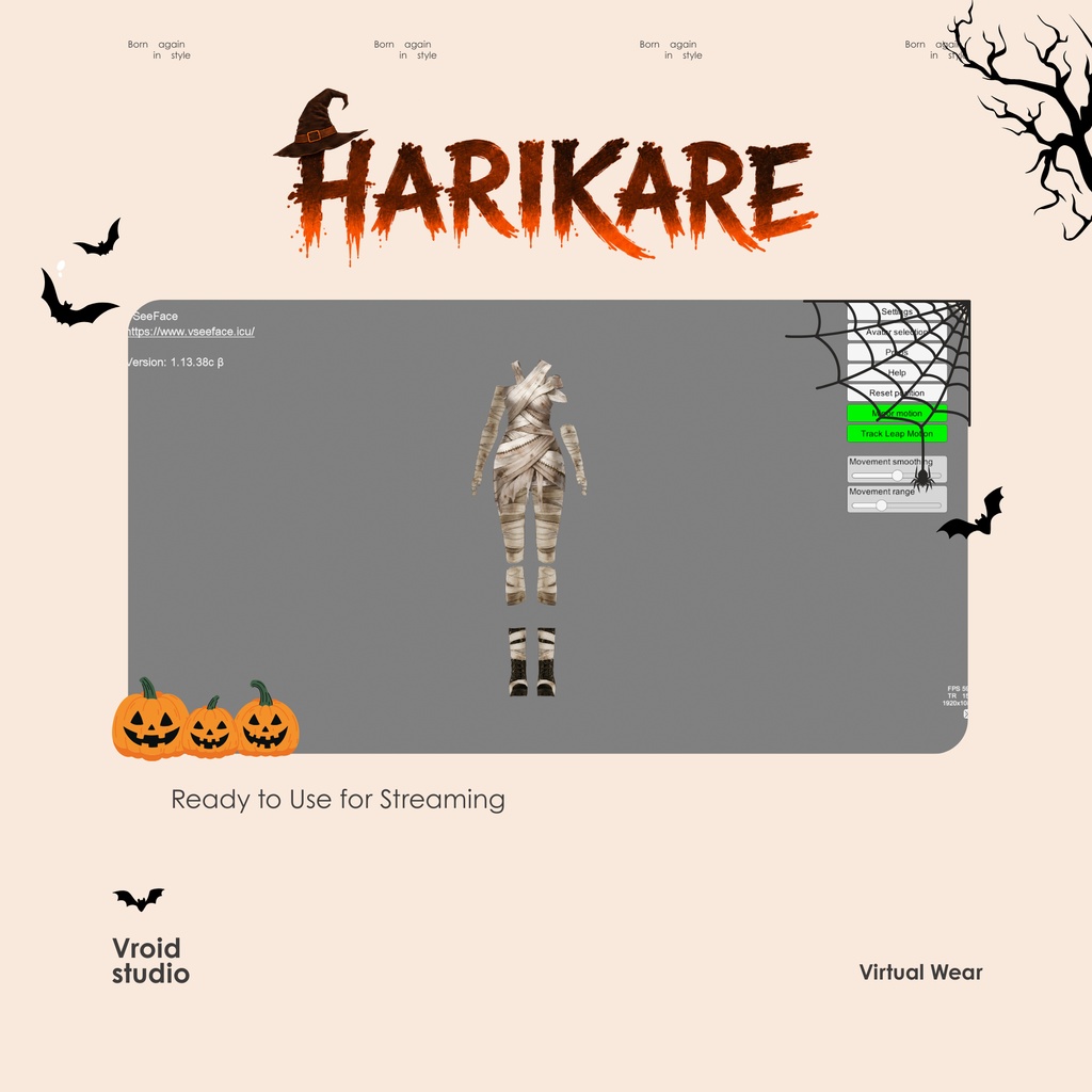 ハロウィン ミイラ Halloowen costume For VRChat vtuber Vroid fashion asset