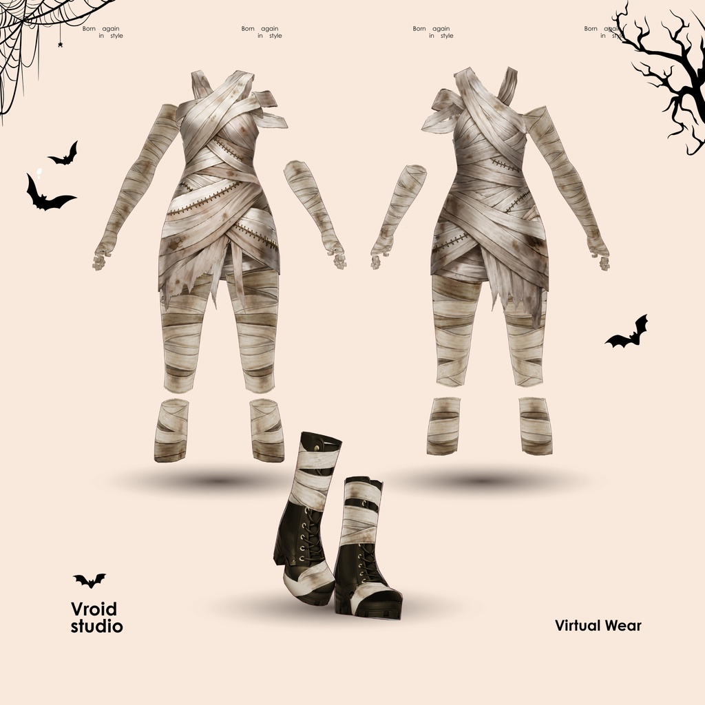 ハロウィン ミイラ Halloowen costume For VRChat vtuber Vroid fashion asset