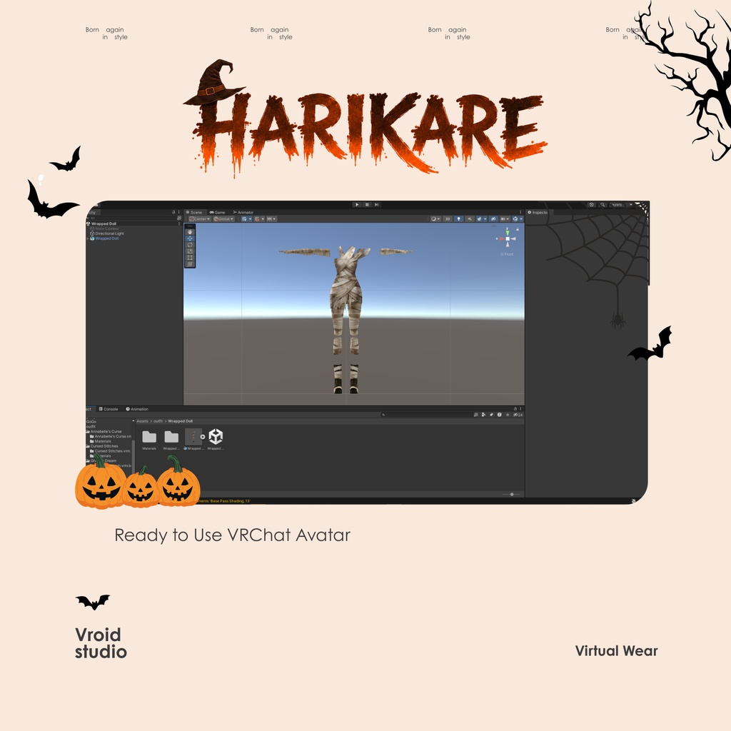 ハロウィン ミイラ Halloowen costume For VRChat vtuber Vroid fashion asset