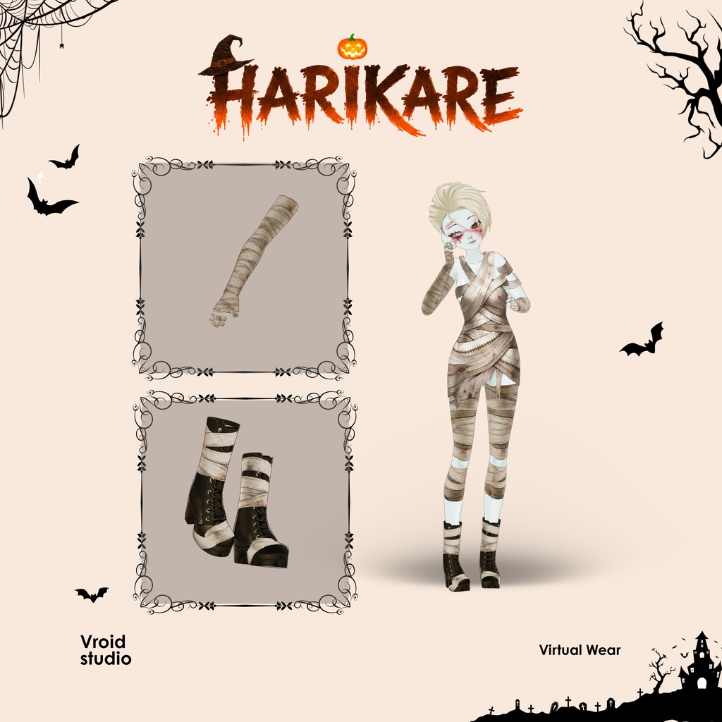 ハロウィン ミイラ Halloowen costume For VRChat vtuber Vroid fashion asset