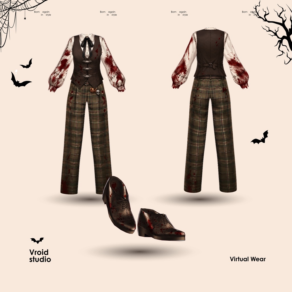 ハロウィン Bloode Uniform vest VRChat vtuber Vroid fashion asset