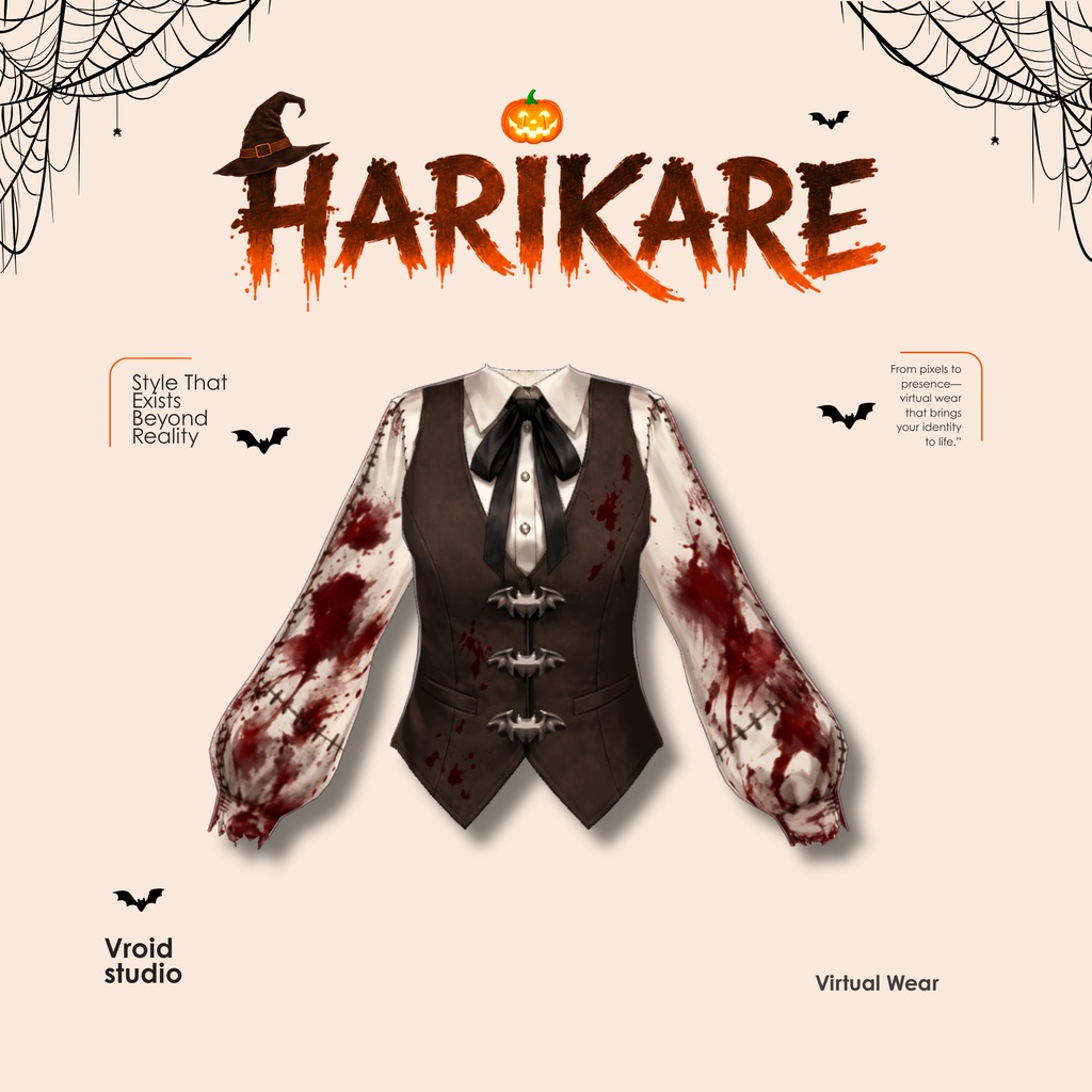 ハロウィン Bloode Uniform vest VRChat vtuber Vroid fashion asset