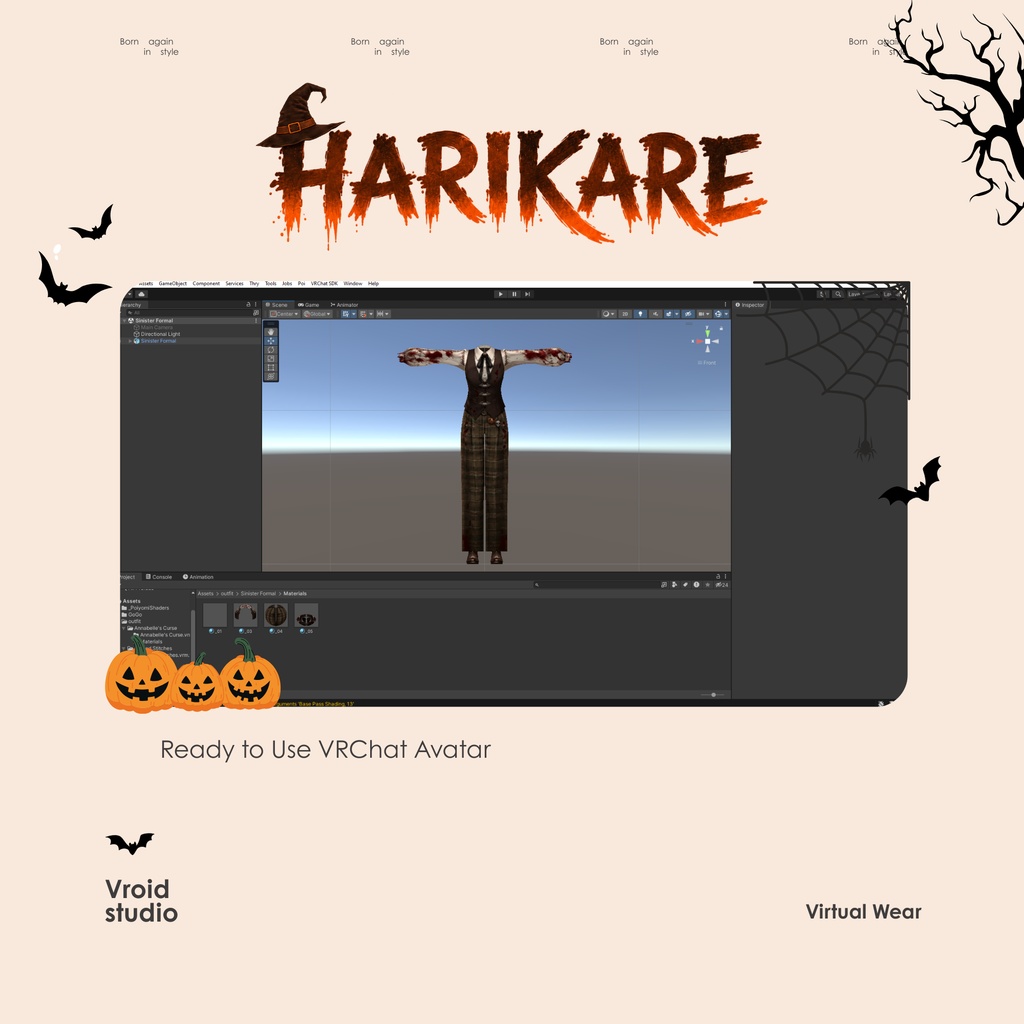 ハロウィン Bloode Uniform vest VRChat vtuber Vroid fashion asset