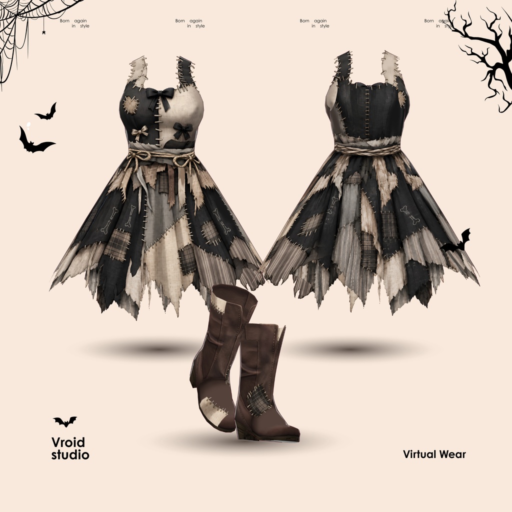 ハロウィン ミイラ voodoo Doll Cloth VRChat vtuber Vroid fashion asset