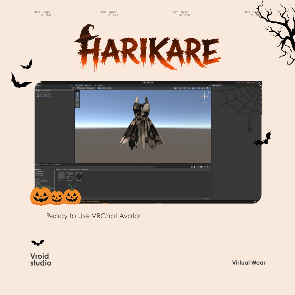ハロウィン ミイラ voodoo Doll Cloth VRChat vtuber Vroid fashion asset
