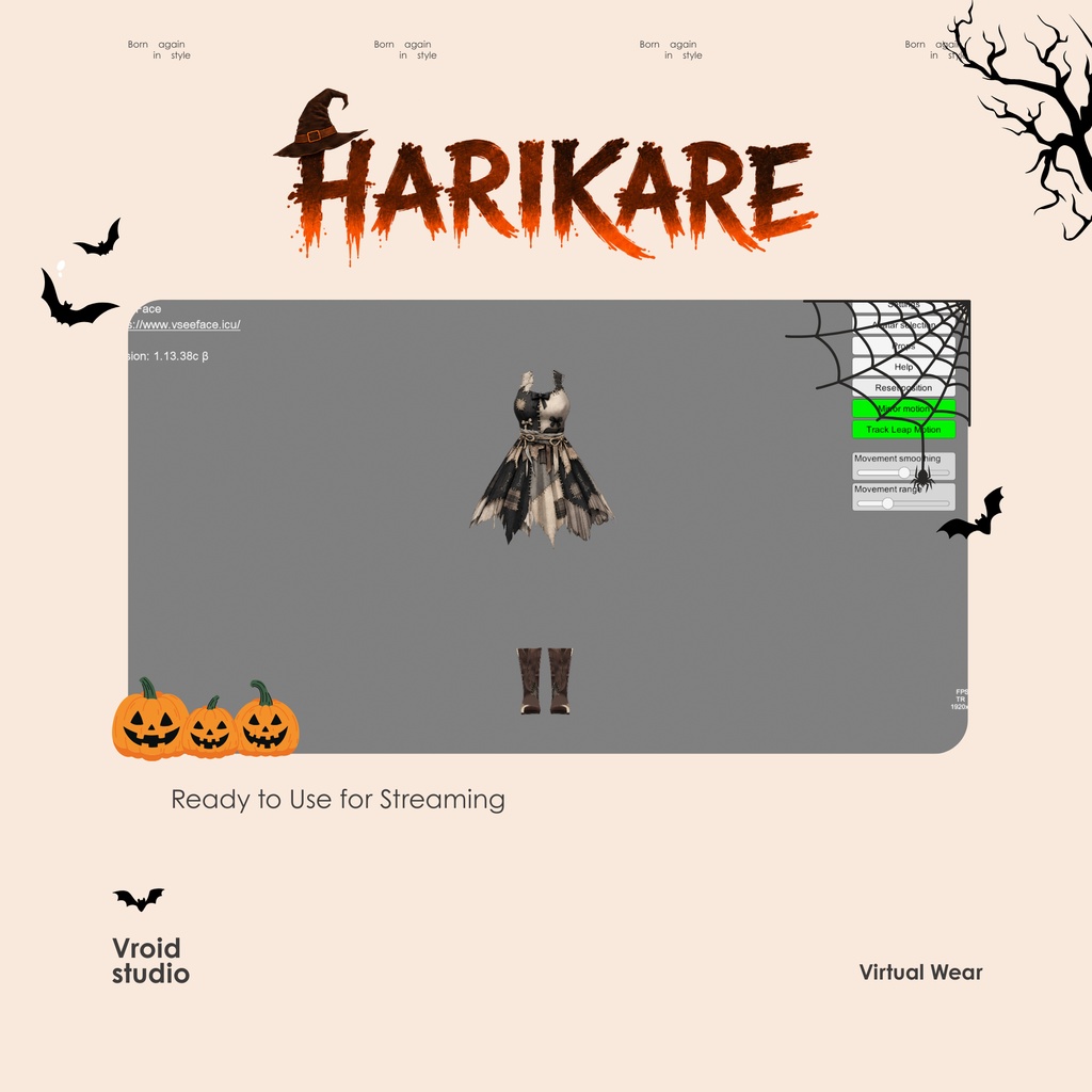 ハロウィン ミイラ voodoo Doll Cloth VRChat vtuber Vroid fashion asset